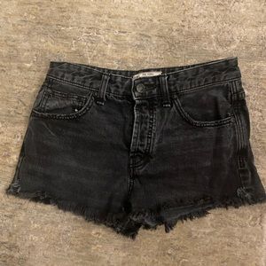 black free people denim shorts
